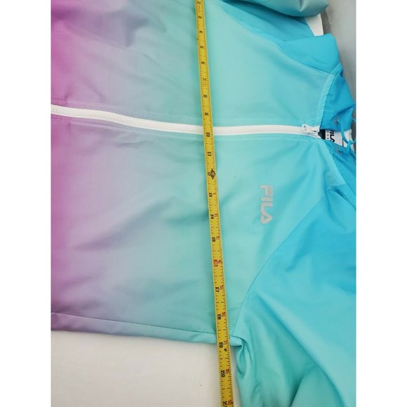 FILA Windbreaker Hooded Rainbow Color Zipper - Picture 5 of 6